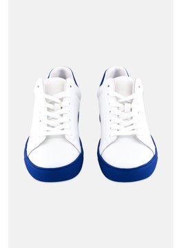 DKNY Women Abeni Arch Lace Up Casual Sneakers, White/Blue  - Image 4