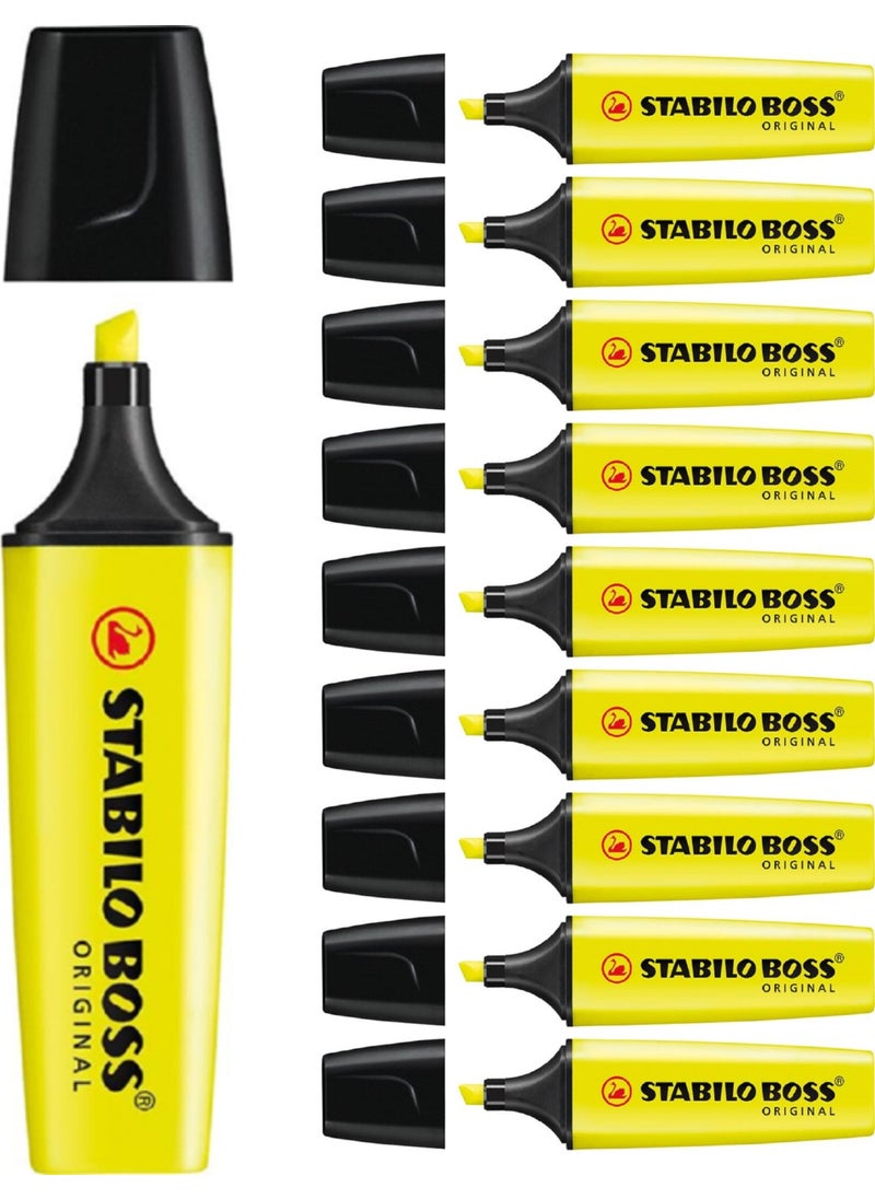 STABILO Highlighter Boss Original Yellow 70/24 Pack of 10  - Image 3