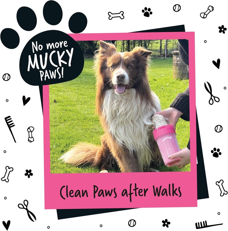 Bugalugs Paw Cleaner Cup For Dogs & Cats Pink - PINK/MEDIUM - Image 3