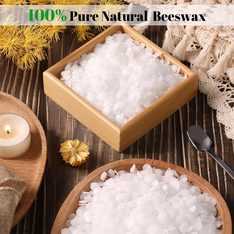 simeitol 2lb White Beeswax Candle Making Kit for Adults, Complete Gift Set with Melting Pot, DIY Starter Candle Making Supplies for Home Decor/Gift Crafting/Holiday Party - Image 3
