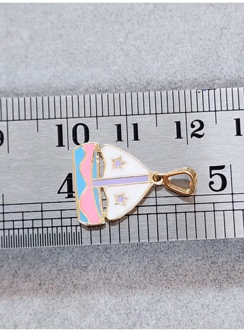 روبي آرت الذهب قلادة من الذهب الخالص عيار 18 قيراطًا مرصعة بالياقوت للبنات - 1.16 جرام - Image 3