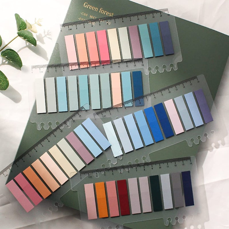 CLOSAL ® Sticky Tabs Sticky Index Tabs for Annotating Books Page Markers Transparent Sticky Notes Colorful Morandi Sticky Book Tabs (6 Packs | 1200 Pcs) - Image 5