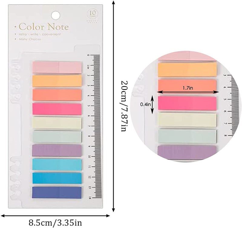 CLOSAL ® Sticky Tabs Sticky Index Tabs for Annotating Books Page Markers Transparent Sticky Notes Colorful Morandi Sticky Book Tabs (6 Packs | 1200 Pcs) - Image 3