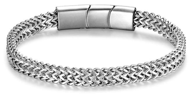 Bracelets for Men-Stainless Steel Magnetic Clasp Franco Chain Mens Bracelet - Image 1