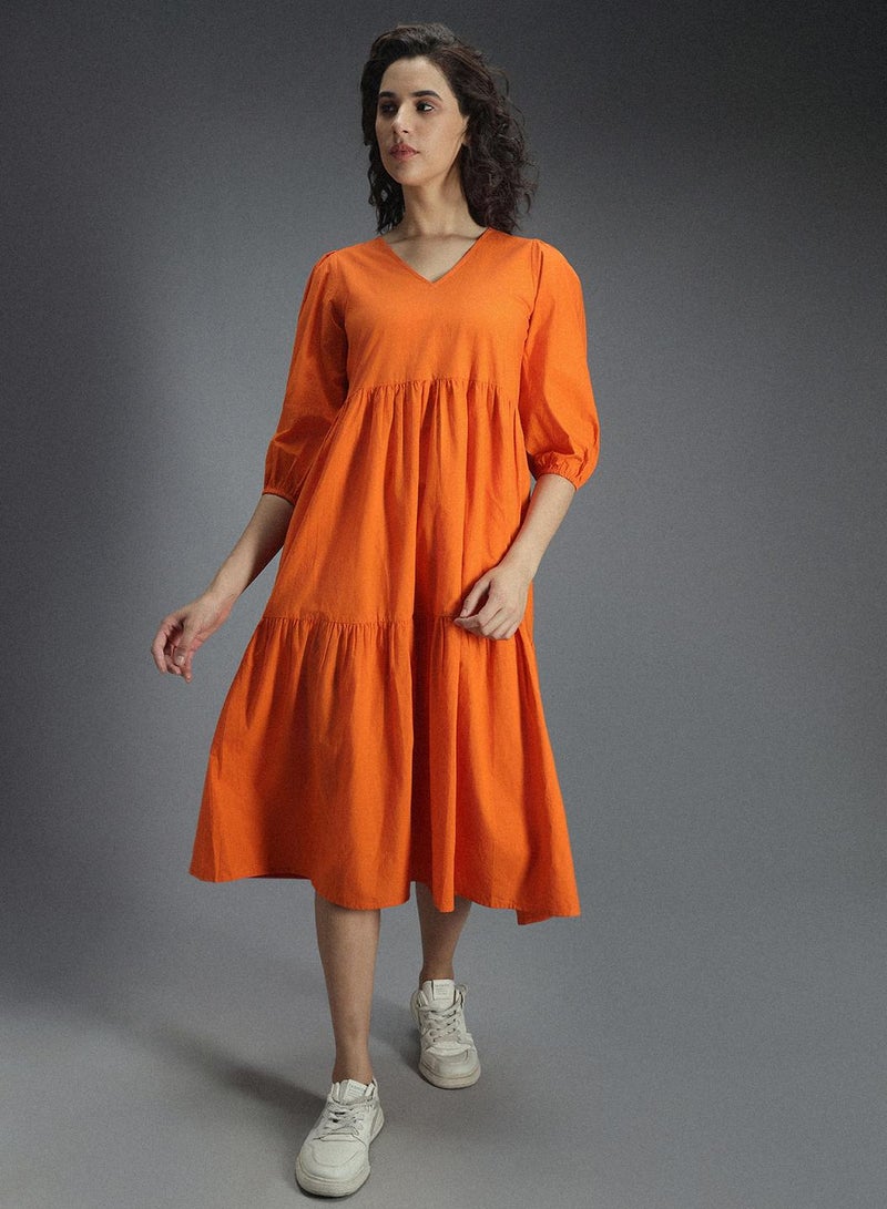 HIGH STAR Tiered Poplin Dress  - Image 2