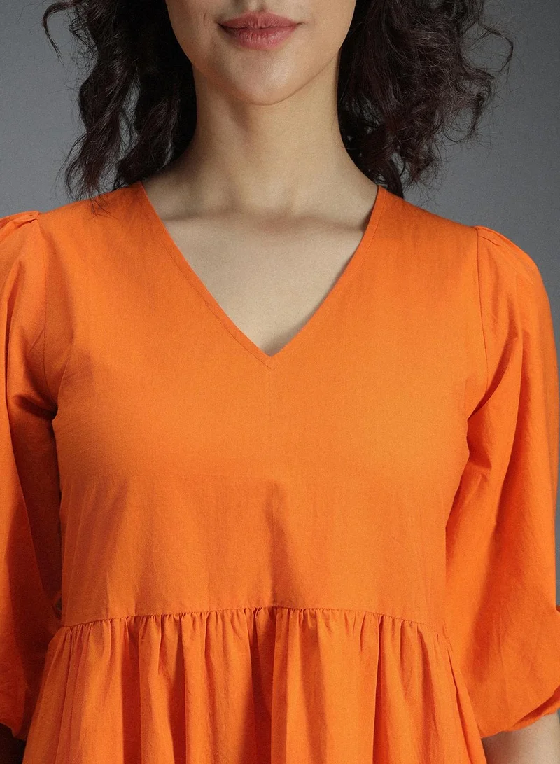 HIGH STAR Tiered Poplin Dress