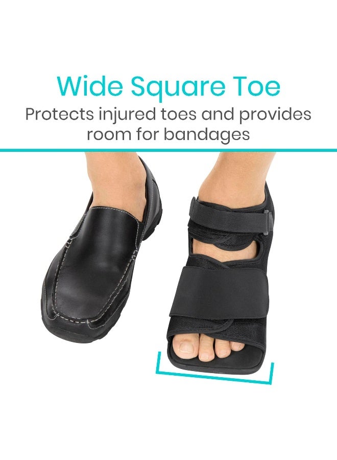 VIVE Post Op Shoe Lightweight Medical Walking Boot With Adjustable Strap Post Injury Surgical Foot Cast Durable Square Toe Orthopedic Support Brace For Broken Bone Fracture Recovery X-Small: Men'S (Up To 5) Women'S (Up To 6) - Image 5
