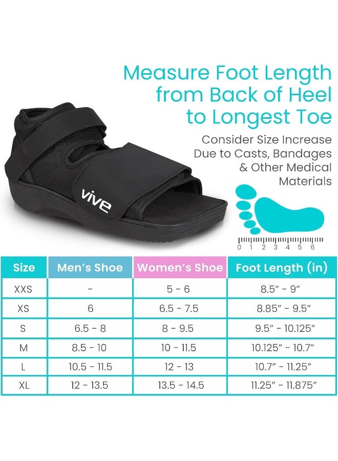 VIVE Post Op Shoe Lightweight Medical Walking Boot With Adjustable Strap Post Injury Surgical Foot Cast Durable Square Toe Orthopedic Support Brace For Broken Bone Fracture Recovery X-Small: Men'S (Up To 5) Women'S (Up To 6) - Image 3