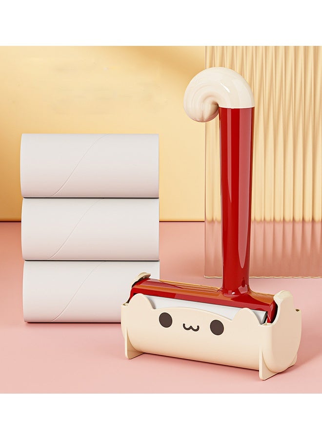 HOMESTAR Cartoon Cat Cute Lint Roller - Extra Sticky Lint Removal Roller with Reusable Handle + 3 Refills, Pet Hair & Dust Remover for Clothes, Furniture, Carpet - Travel-Friendly Lint Roller for Home - Image 1