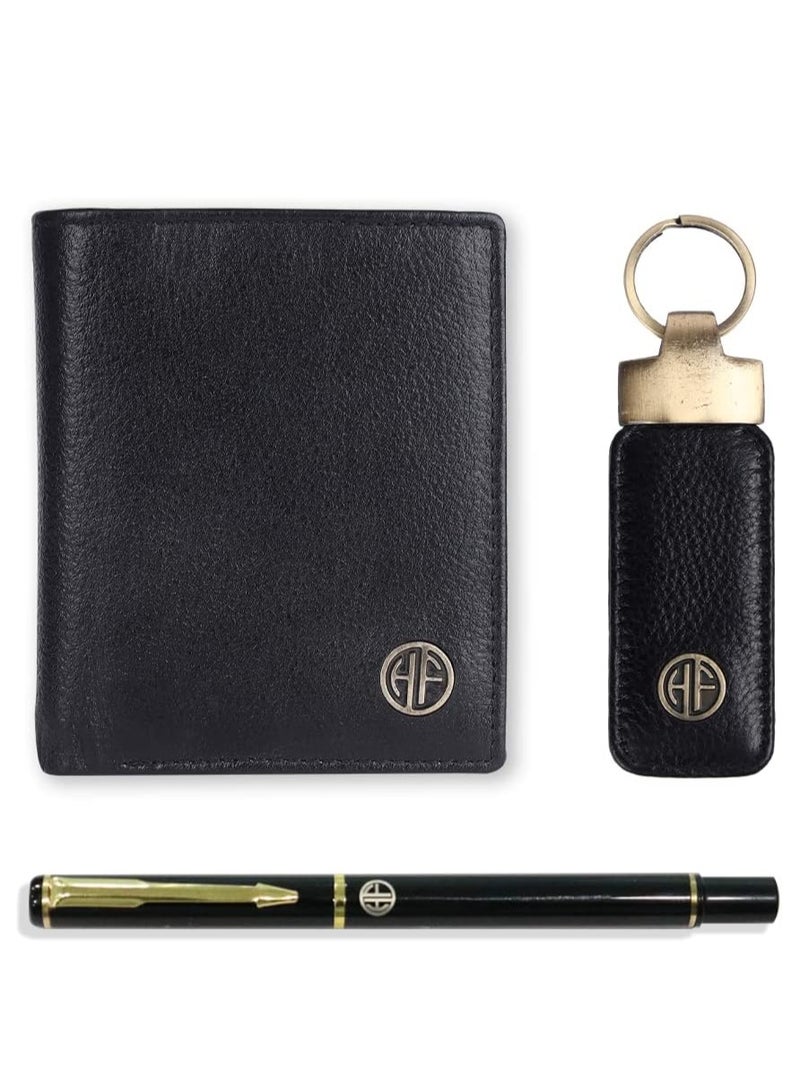  هاموندز فلاي كاتشر مجموعة هدايا جلدية للرجال | أسود | HF514BLK_KR_PEN | TC8G - Image 1