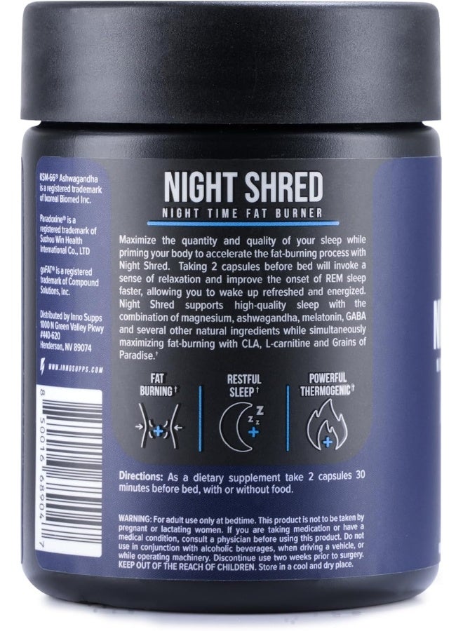 InnoSupps Night Shred - Night Time Fat Burner and Natural Sleep Support - Appetite Suppressant and Weight Loss Support (60 Vegetarian Capsules) - Image 5