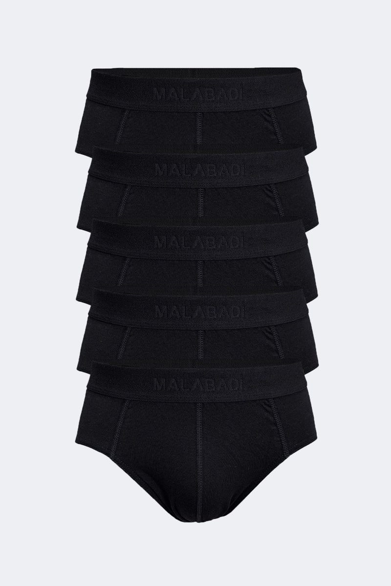Malabadi Men's Black 5 Pack Macro Modal Slip Panties 052  - Image 1