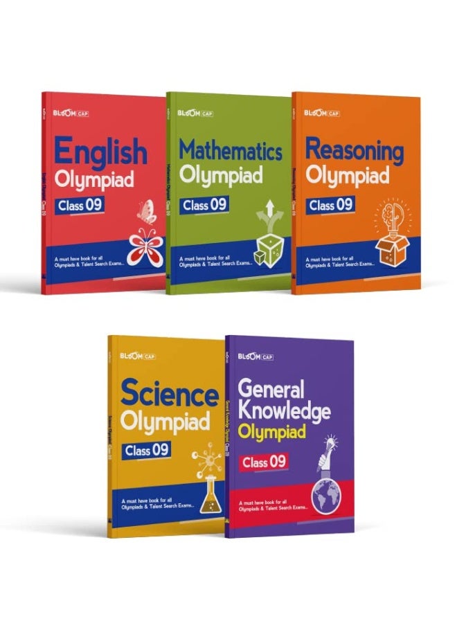 Bloom CAP Olympiad Science, Mathematics, Reasoning, English, General Knowledge Class 9 (Set of 5 books)  - Image 2