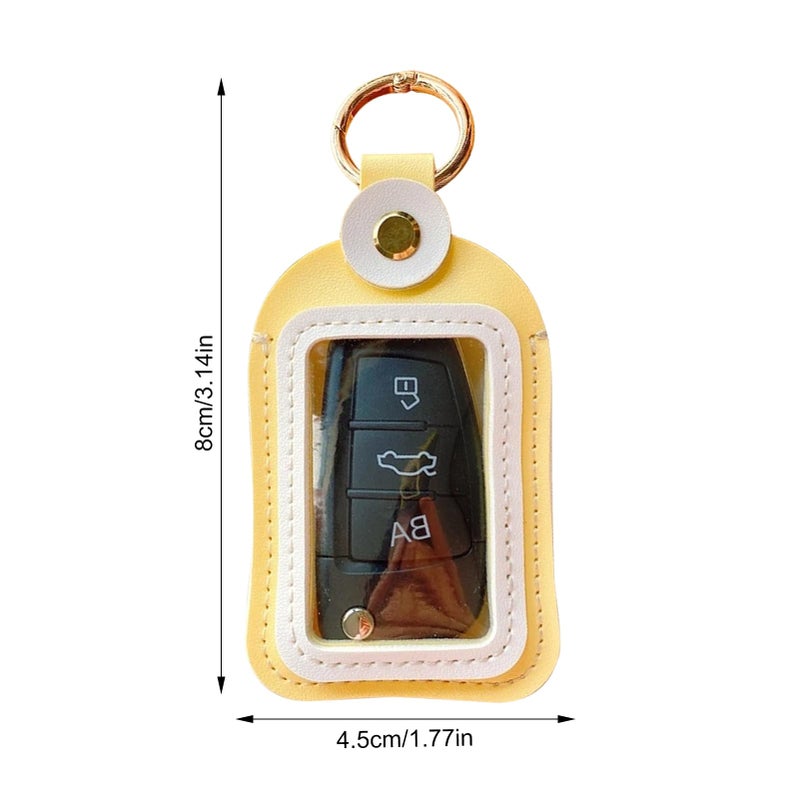 Yellow Portable Key Case Holder Sturdy Material Lightweight Keychain Bag Car Accessories - Image 3