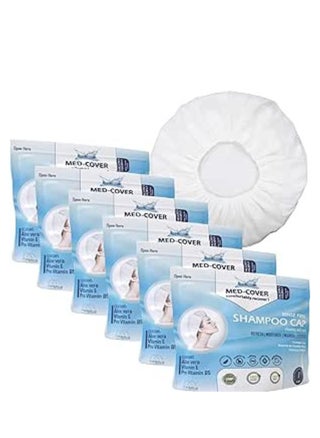 MED-COVER 6 x No Rinse Shampoo Cap from Medoffice - Waterless Easy Hair Wash - Allergen Free - Neutral Hair pH - Enriched Formulation with Vitamin E, ProVitamin b5 and Aloe-Vera - pzsku/Z2C56694DB74C11837177Z/45/_/1735203410/28f6a19e-091b-492e-8dcf-0cac824d6047