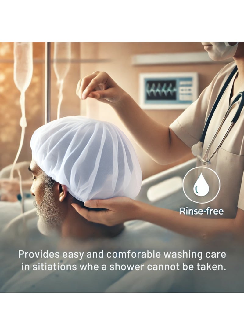 MED-COVER 6 x No Rinse Shampoo Cap from Medoffice - Waterless Easy Hair Wash - Allergen Free - Neutral Hair pH - Enriched Formulation with Vitamin E, ProVitamin b5 and Aloe-Vera