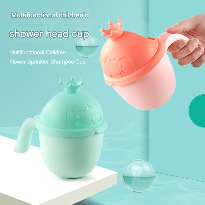 HENIJ® Kids Hair Washing Shield Cap With Bath Rinse Cup, Adjustable Baby Shower Cap Shield for Eye and Ear Protection for Kids, Pack Of 2, Pink - Image 2
