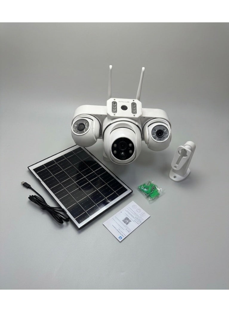CALUS Smart Live CALUS 3-Lens Solar 4GPTZ Security Camera – Wireless Outdoor AI Surveillance Camera with HD Night Vision, Motion Detection & Solar Panel - Image 1