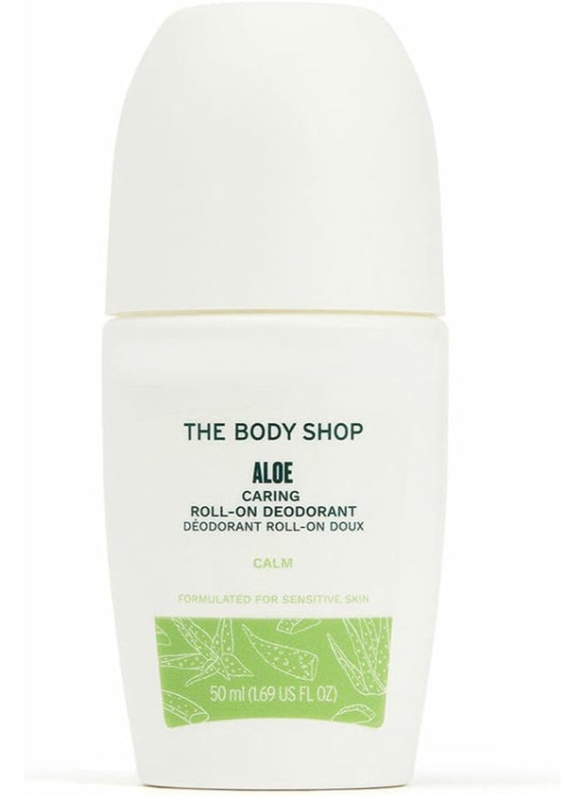 THE BODY SHOP Aloe Caring Roll-On Deodorant – Gentle Deodorant for Sensitive Underarms | Soothes & Refreshes, Keeps You Dry All Day | Alcohol-Free, Fragrance-Free, Colour-Free, 50ml - Image 1