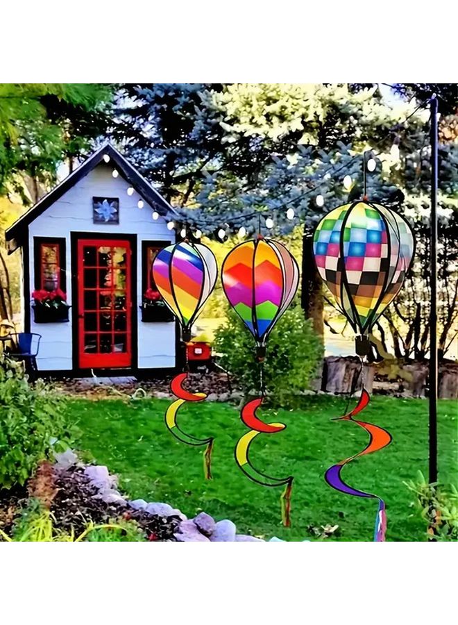 Colorful Gourd Wind Spinner Hot Air Balloon Garden Windmill Outdoor Decor - Image 2