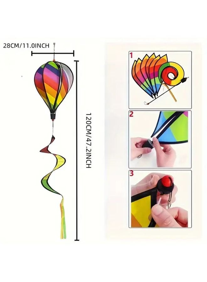 Colorful Gourd Wind Spinner Hot Air Balloon Garden Windmill Outdoor Decor - Image 4