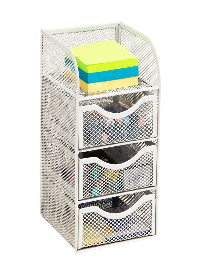 Mind Reader Desktop Accessory Storage, Paper Binder Clip Basket, Workspace, Office, Metal Mesh, 4.75"L x 5"W x 8"H, White - Image 5