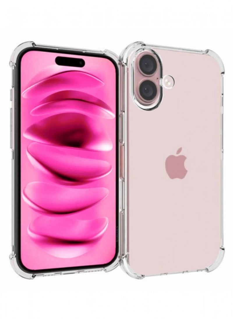 AKSESORY - iPhone 16 Crystal Clear Bumper Case Cover (6.1") - Four Corners Protective Case - Transparent Soft Silicone Case - Image 1