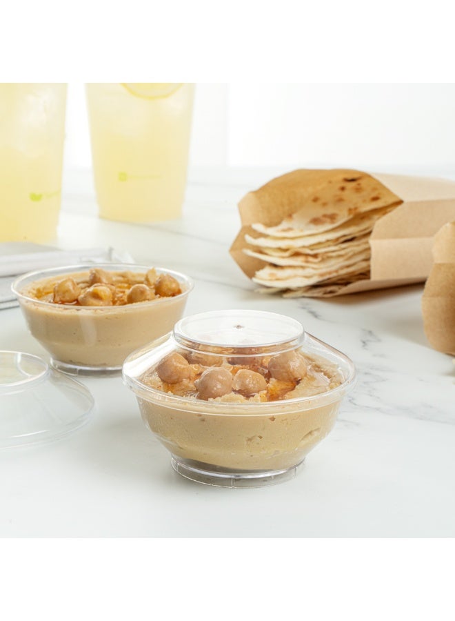 Restaurantware أكواب دلي سعة 4 أونصات، 100 كوب بلاستيكي دائري للفواكه - مع أغطية، قابلة للتخلص، أكواب مقبلات بلاستيكية شفافة، لتقديم الوجبات الخفيفة أو الحلويات، للمناسبات مثل حفلات الزفاف، حفلات عيد الميلاد، أو الفعاليات المخصصة - Image 3