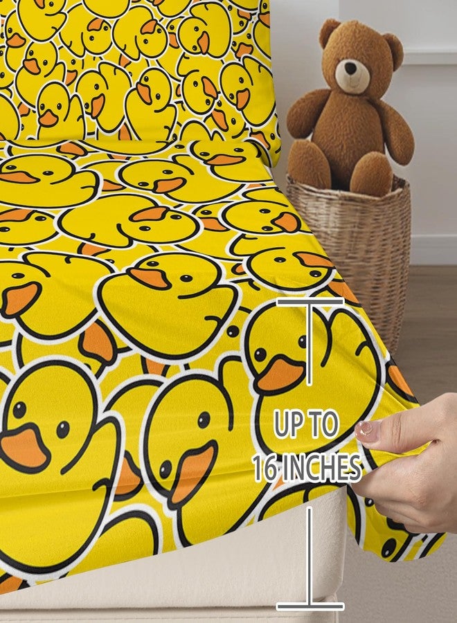 ARIGHTEX Yellow Rubber Duck Fitted Bed Sheet Set Kids Soft Microfiber Breathable Bedding All-Round Elastic Pocket 3 Pieces Fitted Sheet Set for Boys and Girls (Full) - Image 5