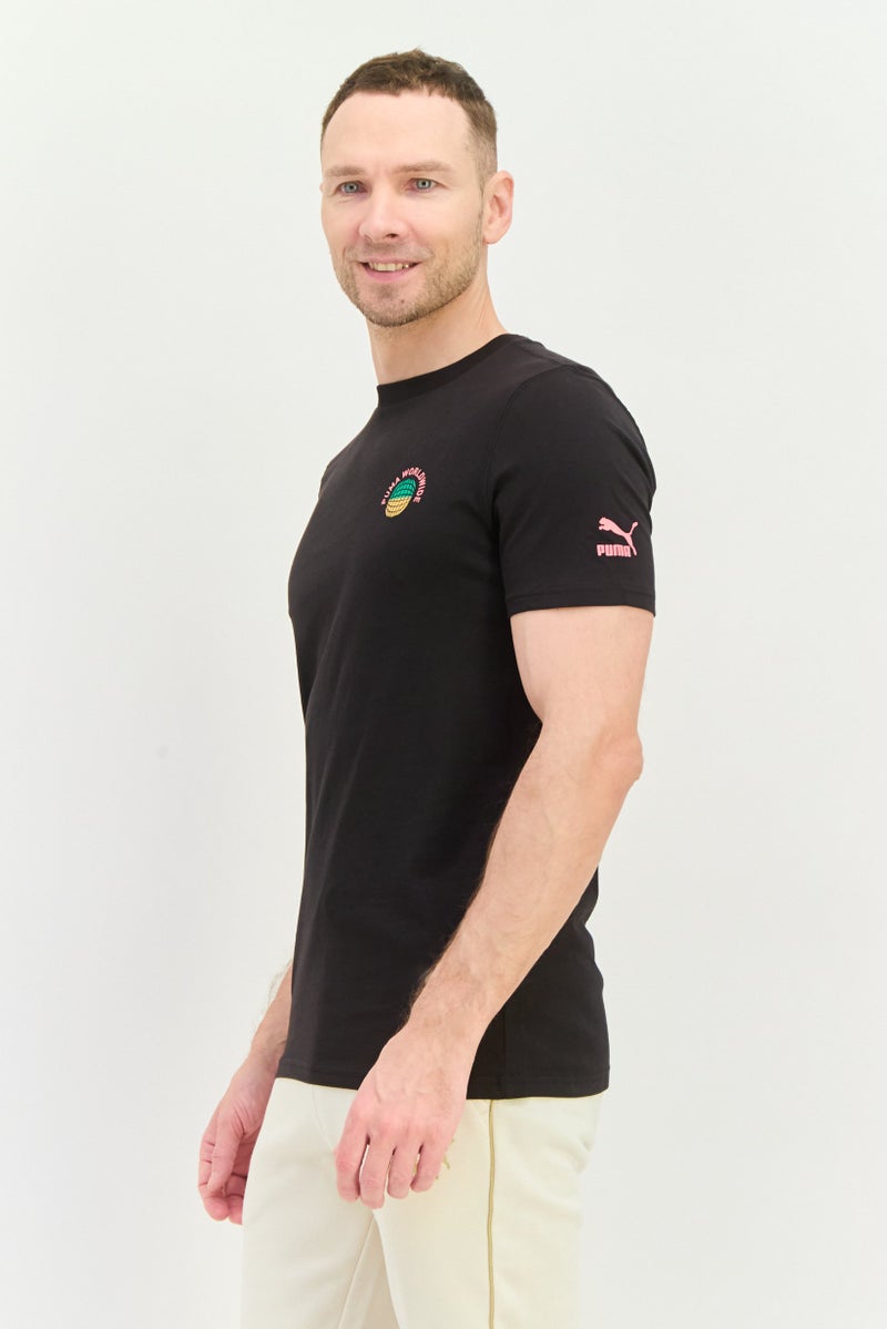 PUMA تي شيرت رياضي للرجال بأكمام قصيرة، خارجي، أسود - Image 2