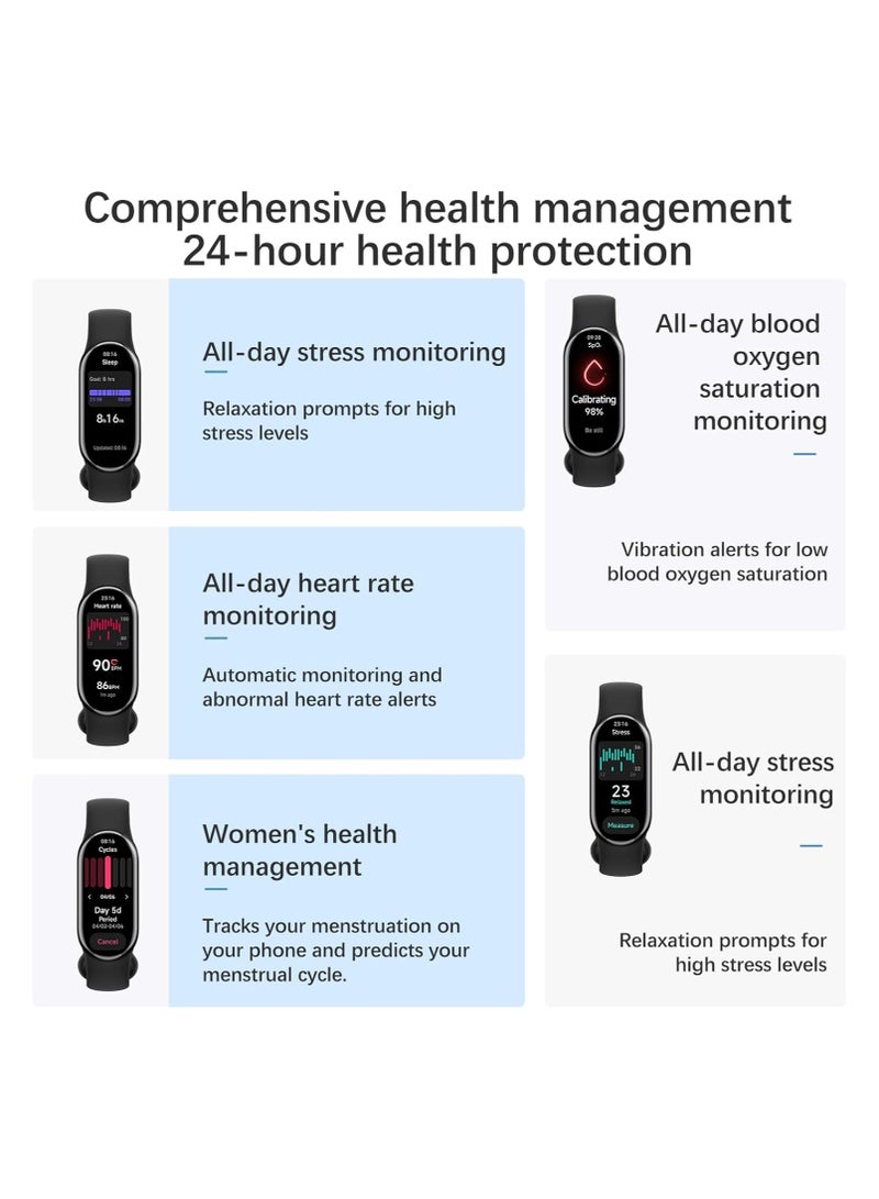 M8 Smart Bracelet Wristband Waterproof Sport Smart Watch Fitness Tracker Watch Heart Rate Monitor Smart Watch with Message Reminder and Step Counter with Blood Pressure Monitor (BLACK)  - Image 4