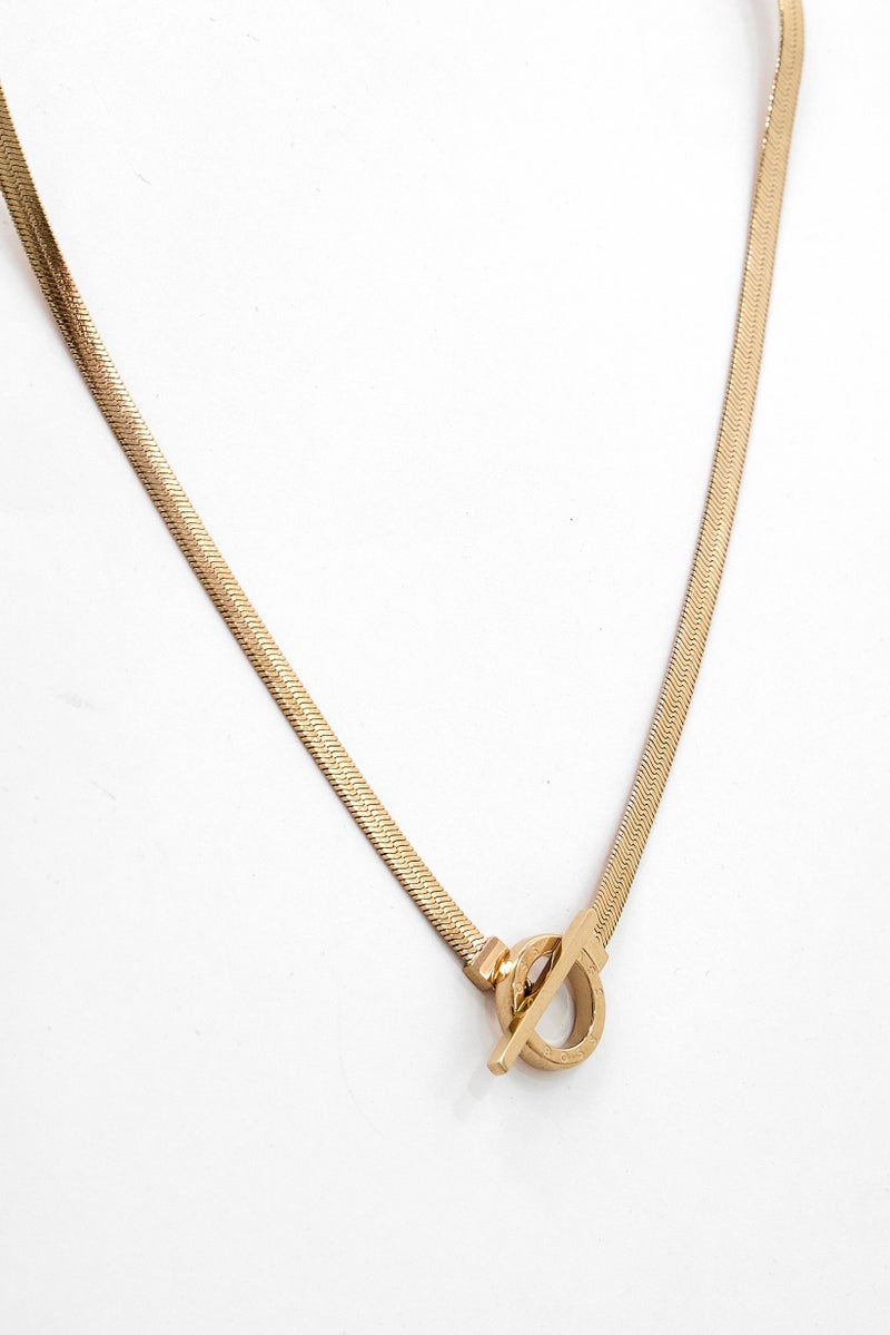 BOSS Women Stainless Steel Fashionable Necklace, Gold  - Image 1
