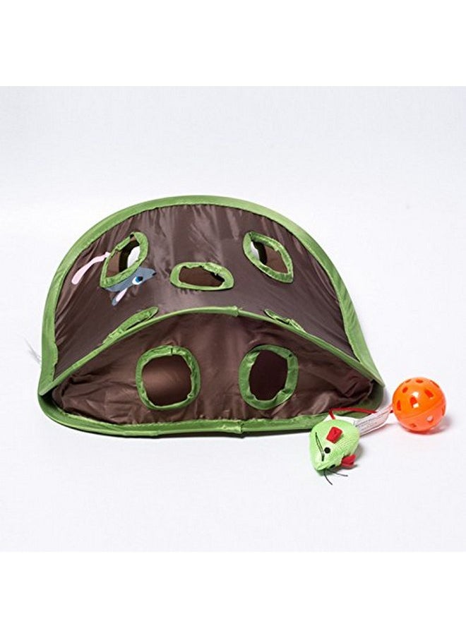 Creation Core - Creation Core Interactive Cat Toy Hide & Seek Game Pop-up Collapsible Puzzle Exercise Toy 9 Holes Mouse Hunt with Bell - Image 1