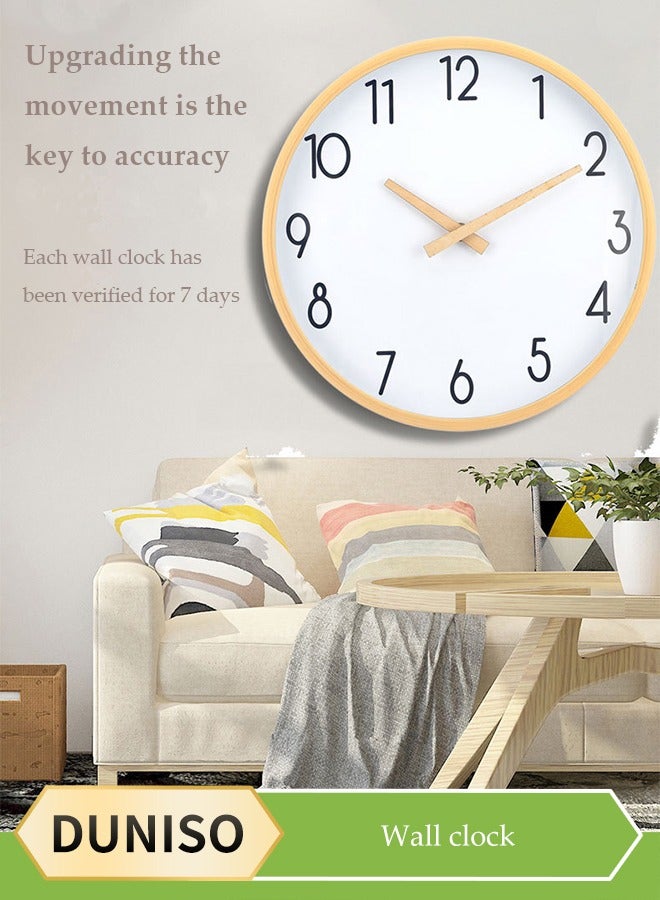 DUNISO Wall clock, silent fashionable clock, circular decorative wall clock, easy to read, suitable for bedrooms, living rooms, kitchens, offices, schools (diameter 30cm) ﻿ - Image 1