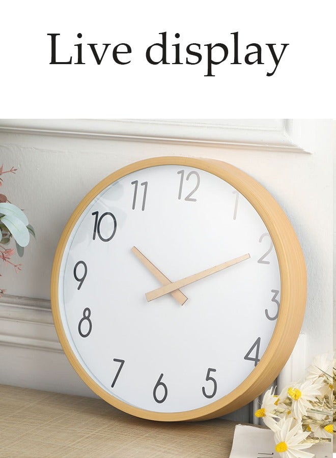 DUNISO Wall clock, silent fashionable clock, circular decorative wall clock, easy to read, suitable for bedrooms, living rooms, kitchens, offices, schools (diameter 30cm) ﻿ - Image 4