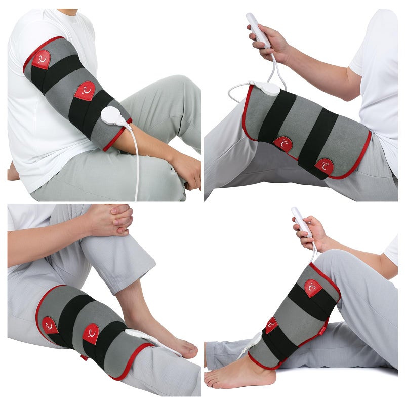 وسادة تسخين الساق من كومفيتمب لتخفيف الألم مؤهلة لـ FSA و HSA وسادة تسخين قابلة للارتداء للساق والساق لف كهربائي لتخفيف آلام الساق والفخذ والركبة والذراع والعضلة الخلفية هدايا عيد ميلاد للأم والنساء والزوجة لها