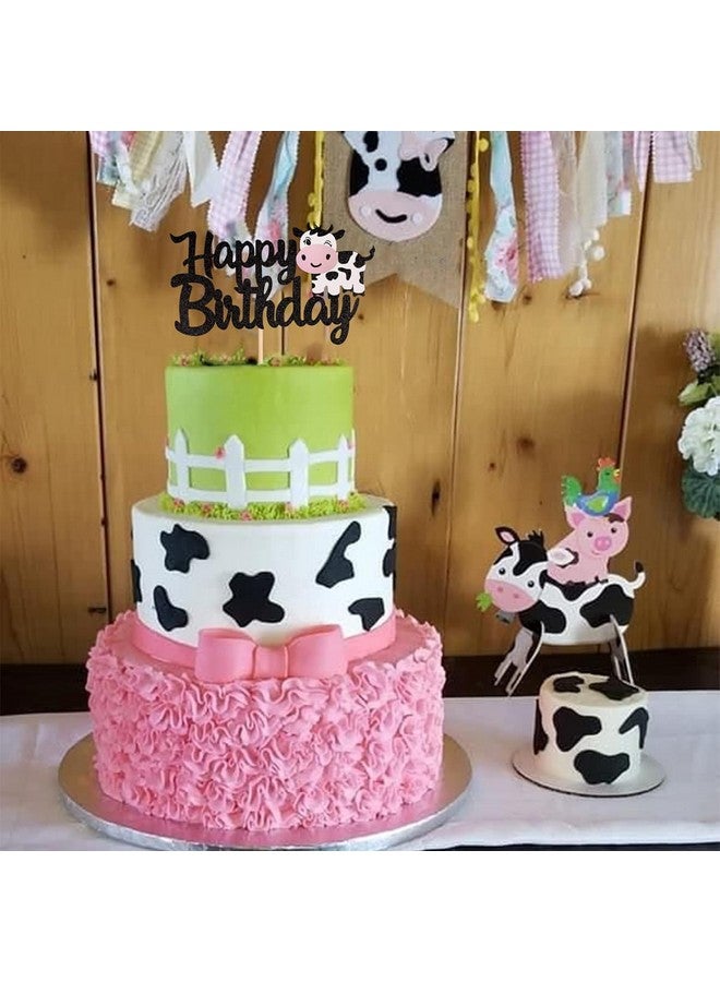 كونفيتي زينة كعكة عيد ميلاد سعيد على شكل بقرة من كونفيتي - ورق بطاقات لامع فاخر - زينة كعكة عيد ميلاد بقرة مصنوعة يدويًا من حيوانات المزرعة - مثالية لحفلات أعياد الميلاد الأولى والمزيد (زينة كعكة) - Image 5