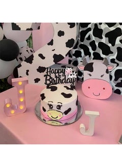 Confetti Confetti Cow Happy Birthday Cake Topper - Premium Glitter Card Sheet - Handcrafted Farm Animals Birthday Cow Cake Decoration - Ideal for 1st Birthday Parties & More (Cake Topper)  - Image 4