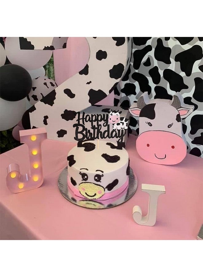 كونفيتي زينة كعكة عيد ميلاد سعيد على شكل بقرة من كونفيتي - ورق بطاقات لامع فاخر - زينة كعكة عيد ميلاد بقرة مصنوعة يدويًا من حيوانات المزرعة - مثالية لحفلات أعياد الميلاد الأولى والمزيد (زينة كعكة) - Image 4