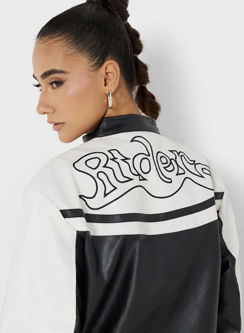 Ginger Colorblock Motorcycle Jacket