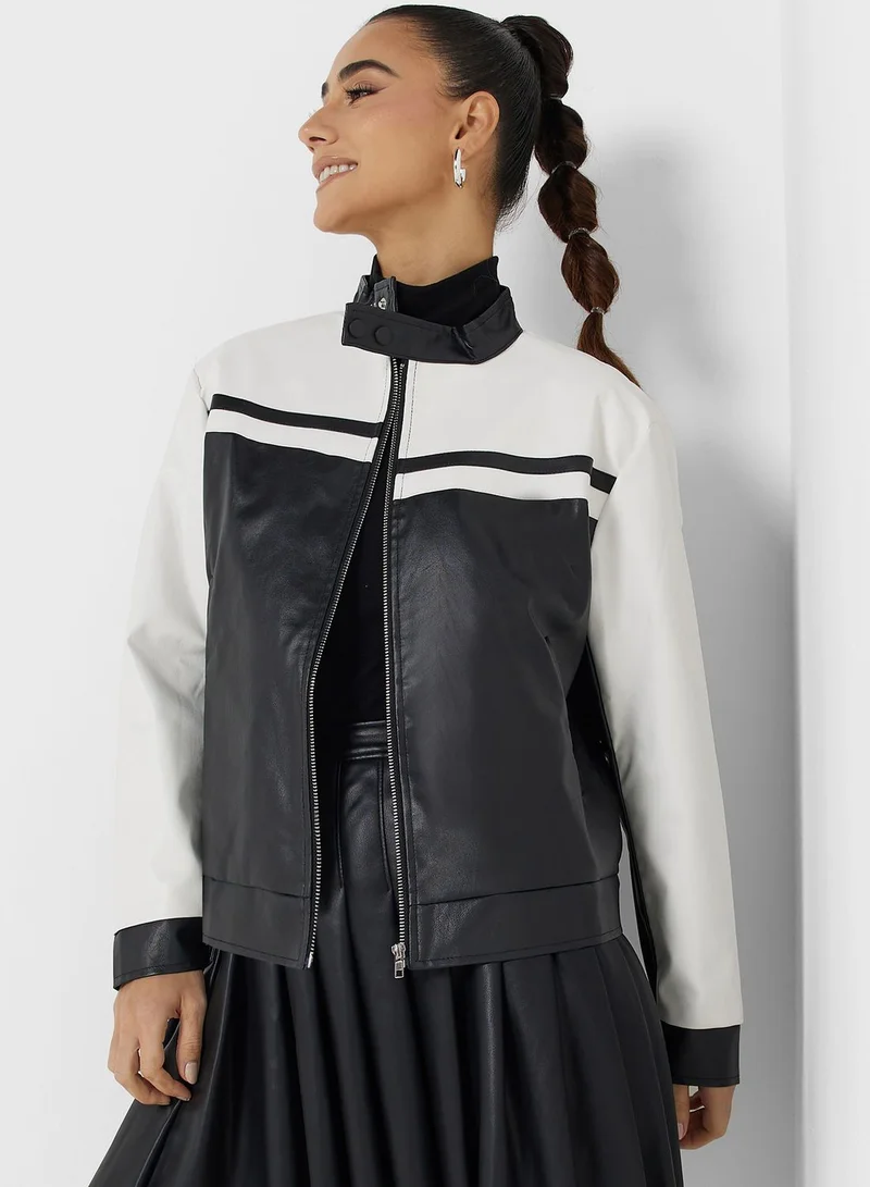 Ginger Colorblock Motorcycle Jacket