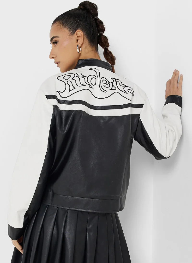 Ginger Colorblock Motorcycle Jacket