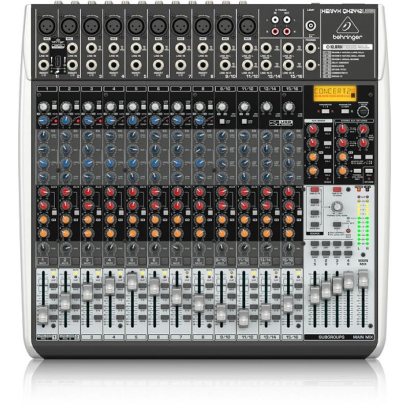 Behringer QX2442USB Premium 24-Input 4/2-Bus Mixer Analog Mixer with USB/Audio Interface - Image 1