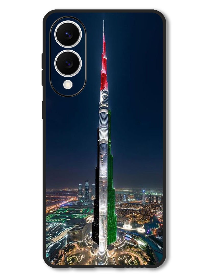 Theodor Case Compatible with Samsung Galaxy S25 Edge 6.7 Inch Protection Shockproof Bumper Cover Burj Khalifa UAE Flag - Image 1