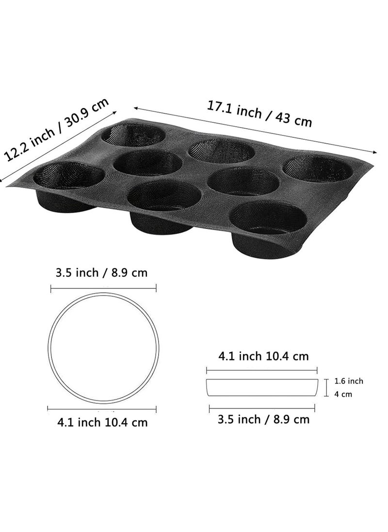 SYOSI - Hamburger Bun Pan Silicone Perforated Bread Pan Non Stick Bun Pan Silicone Baking Sheet Fit Half Pan Size Loaf pan for Bread Baguette Buns Puffs Tartlets Cavities - Image 1