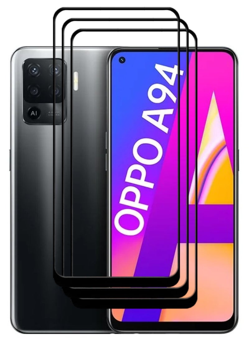 ACLIX 3 Pieces Antistatic ESD Dustproof Premium Quality High Definition Tempered Glass Screen Protector Designed For Oppo A94 - Image 1