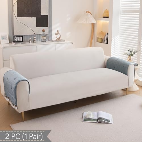 HOKIPO Premium Dutch Velvet Sofa Cover Mat with Frill for 1/2/3 Seater and L Shape Sofa. Make Your Own Sofa Cover Set, Mat Length 90(D) x 150(L) cm, Gentle Cream (AR-5737-CRM) - Image 4