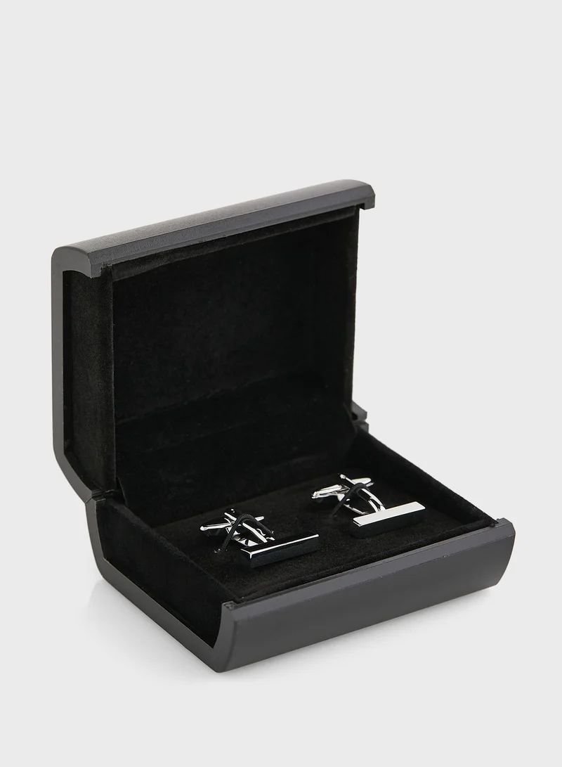 Robert Wood Bar Cufflinks In Giftbox