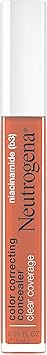 Neutrogena Clear Coverage Color Correcting Concealer Makeup Lightweight Concealer with Niacinamide for Dark Spots Oil Fragrance Paraben PhthalateFree Deep Peach 024 fl oz - Image 1