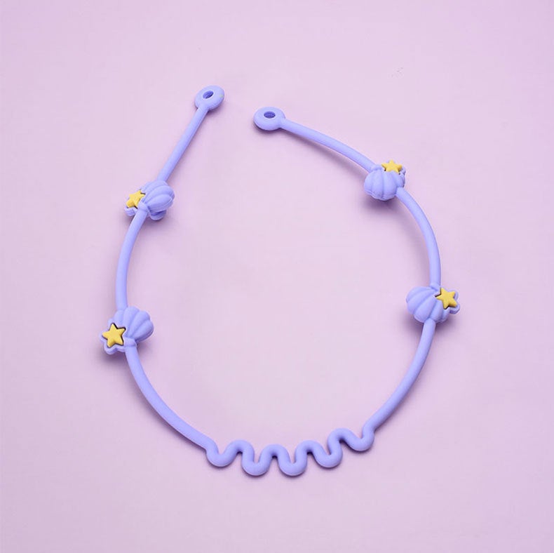 Silicone Teether Pacifier Clip Chain New Pink-Lotus Root Star  - Image 5